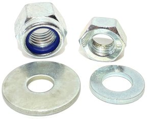 Mutter, bricka, m6m, nylock, srkb, brb