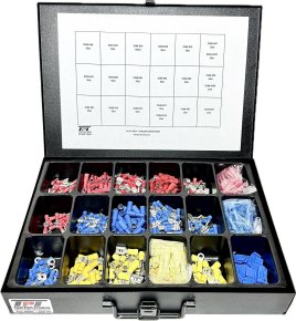 kabelskosortiment, plåtväska, sortiment, sortimentväska